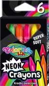 KREDKI COLORINO KIDS ŚWIECOWE NEONOWE TRÓJKĄTNE 6 KOLORÓW - zdjęcie