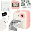 Aparat fotograficzny natychmiastowy drukarka termiczna + wkłady karta 32GB różowy - zdjęcie