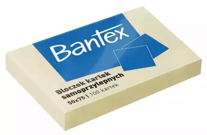 Bloczek samoprzylepny 50x75 mm 100 kartek, żółty Bloczek samoprzylepny 50x75 mm 100 kartek, żółty