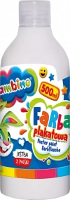 Farba plakatowa 500ml BAMBINO w butelce biała - zdjęcie
