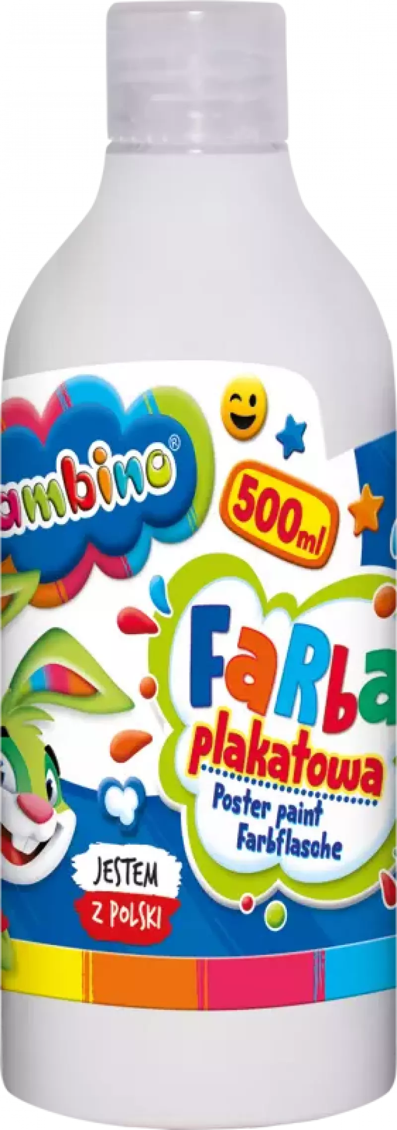 Farba plakatowa 500ml BAMBINO w butelce biała Farba plakatowa 500ml BAMBINO w butelce biała
