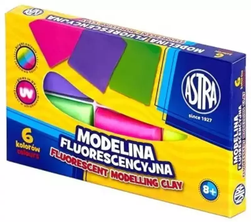Modelina fluorescencyjna, 6 kolorów Modelina fluorescencyjna, 6 kolorów