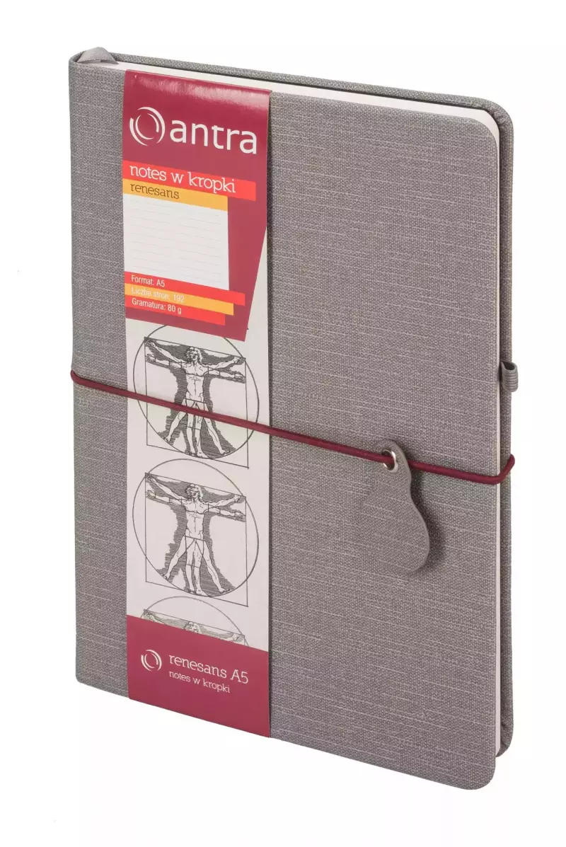Notes A5 Kropki Renesans Szary ANTRA Notes A5 Kropki Renesans Szary ANTRA