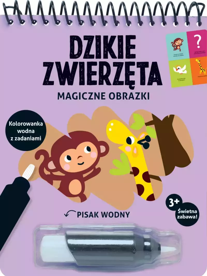 Magiczne obrazki. Dzikie zwierzęta. Kolorowanka wodna z zadaniami Magiczne obrazki. Dzikie zwierzęta. Kolorowanka wodna z zadaniami