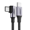Kabel UGREEN US255 USB-C-USB-C 1m kątowy 60W (czarny) - zdjęcie