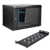 Extralink Lite 6U 530x400 Czarna | Szafa rack | montowana na ścianie, półka w zestawie - zdjęcie