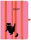 Kalendarz dzienny 2027, czarny kot - zdjęcie