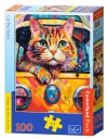 Puzzle 100 elementów. Podróż kota - zdjęcie