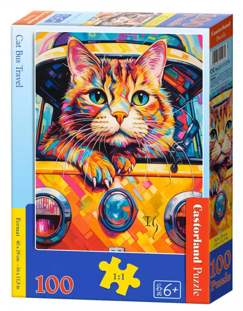 Puzzle 100 elementów. Podróż kota Puzzle 100 elementów. Podróż kota
