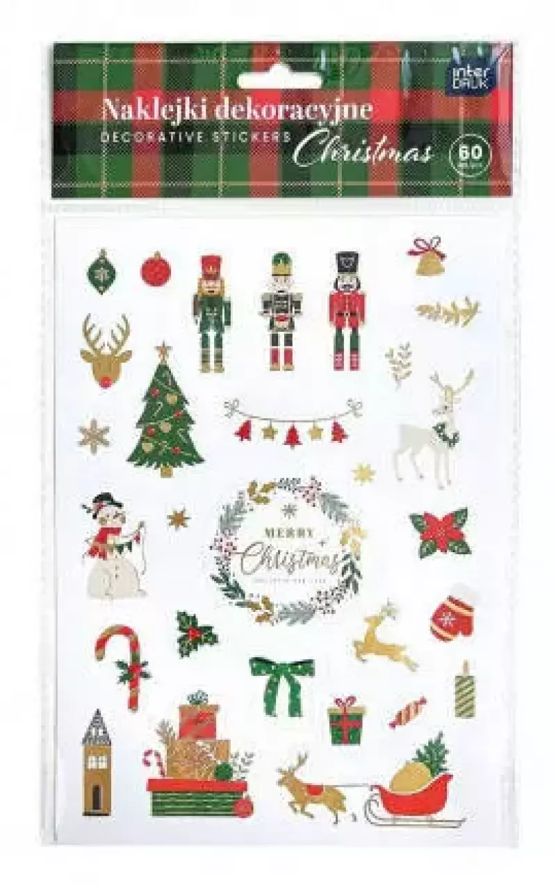 Naklejki Swiateczne 60szt Christmas Int B/c Naklejki Swiateczne 60szt Christmas Int B/c