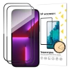 2 szt. szkło hartowane na cały ekran z ramką Case Friendly Wozinsky Full Glue iPhone 15 Pro - czarne - zdjęcie