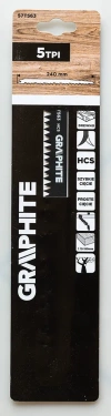 Brzeszczot do piły szablastej, HCS 240 x 19 x 1,5 mm, 5 TPI - zdjęcie
