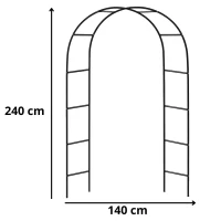 Pergola Ogrodowa Metalowa Na Rośliny Podpora Do Pnączy Łuk 240x140 cm, zdjęcie 4