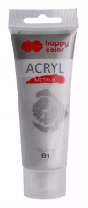 Farba akrylowa 75ml srebrna HAPPY COLOR - zdjęcie