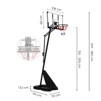 Kosz do koszykówki regulowany do 305 cm wolnostojący tablica obręcz MOVEPRO, zdjęcie 10