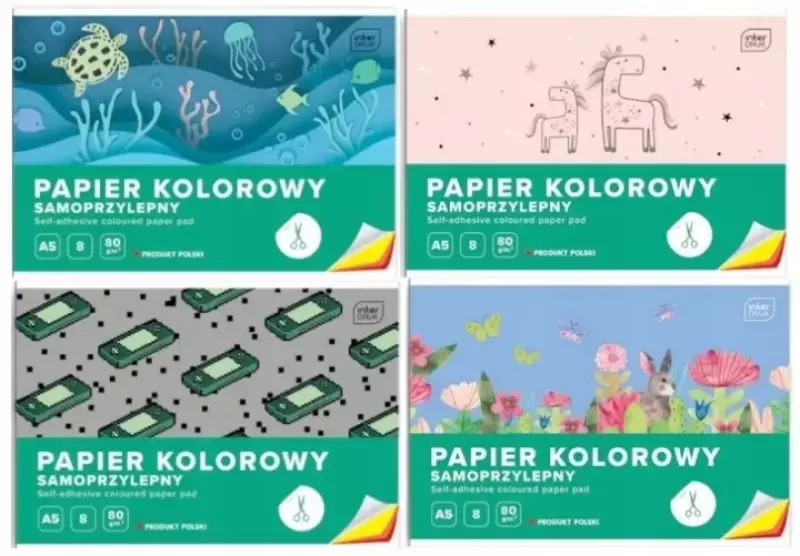 Papier kolorowy samoprzylepny A4