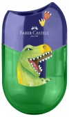 FABER-CASTELL Temperówka podwójna z pojemnikiem strugaczka Dinozaury - zdjęcie