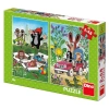 Puzzle Dino Krecik 2 elementów Dino Krtek se raduje: puzzle 2x48 dílků - zdjęcie