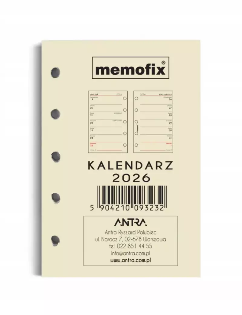 Kalendarz kieszonkowy a7 2026