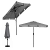 Prostokątny duży parasol ogrodowy skośny łamany z korbą szary 200x130 cm MultiGarden - zdjęcie