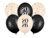 Balony 30 cm, Happy New Year 2026, Pastel Mix (1 op. / 6 szt.) - zdjęcie