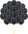 BALONY LATEKSOWE CZARNE 30CM 50 SZTUK ZESTAW BALONÓW CZARNYCH - zdjęcie