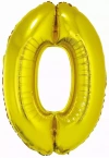 Balon foliowy. Cyfra 0, złota (76 cm) - zdjęcie
