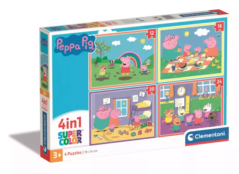 Puzzle 4w1 Super Kolor Peppa Pig Puzzle 4w1 Super Kolor Peppa Pig