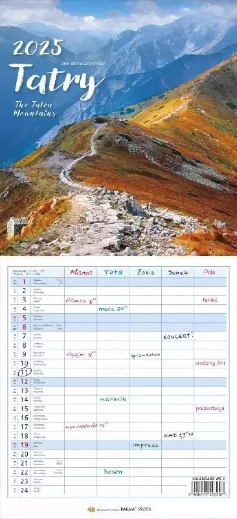 Kalendarz 2025 Tatry