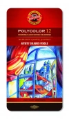 Kredki Koh-i-Noor polycolor 3822 12 kolorów opakowanie metalowe - zdjęcie
