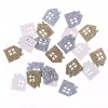 Drewniane brokatowe domki 1,7x2,2cm 21szt - zdjęcie