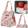 Torba Termiczna Izolacyjna Śniadaniowa Lunch Bag Różowa Kwiaty 25cm - zdjęcie