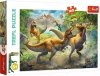 Puzzle 160 elementów. Walczące Tyranozaury - zdjęcie
