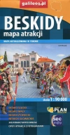 Beskidy, mapa atrakcji 1:90 000 - zdjęcie