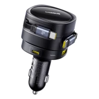 Ładowarka samochodowa Baseus Enjoyment Max 90W 2 x kabel USB-C + USB-A + USB-C - czarna, zdjęcie 5