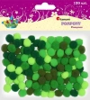 Pompony poliestrowe 10 mm, mix zielony (120 sztuk) - zdjęcie