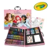 Crayola Zestaw artystyczny w walizce (kolorowanki dla dzieci, naklejki, kredki świecowe, kredki ołówkowe, flamastry, klej brokatowy, papier ozdobny) 115 el. Księżniczki Disneya 5+ - zdjęcie