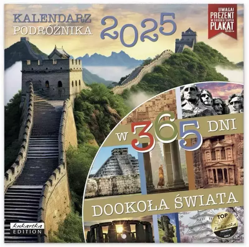 Kalendarz 2025 W 365 dni dookoła świata Podróżnika ŚCIENNY Kalendarz 2025 W 365 dni dookoła świata Podróżnika ŚCIENNY