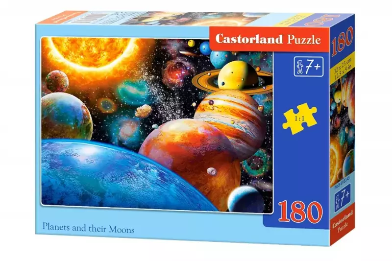 Puzzle 180 elementów. Planety i ich księżyce Puzzle 180 elementów. Planety i ich księżyce