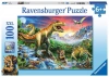Puzzle 100 elementów XXL. Epoka dinozaurów - zdjęcie