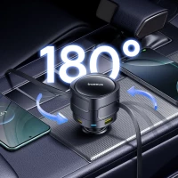 Ładowarka samochodowa Baseus Enjoyment Max 90W 2 x kabel USB-C + USB-A + USB-C - czarna, zdjęcie 6