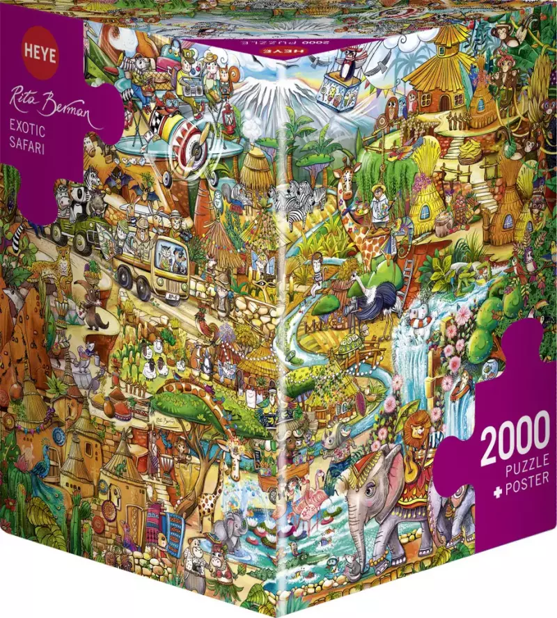 Puzzle 2000 elementów. Egzotyczne safari + plakat Puzzle 2000 elementów. Egzotyczne safari + plakat