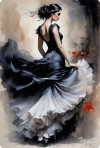 Diamentowa Mozaika Kobieta tancerka flamenco NO-2001720 - zdjęcie