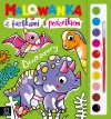 Malowanka z farbkami i pędzelkiem. Dinozaury - zdjęcie
