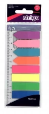 Zakładki indeksujące Neon z linijką 45x12mm STRIGO - zdjęcie