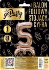 Balon foliowy stojący 5 rose gold 81cm - zdjęcie