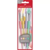 Pędzle szkolne Faber-Castell z miękkim uchwytem kolory pastelowe 4 sztuki Blister - zdjęcie