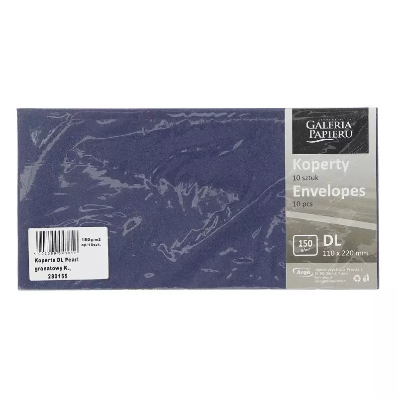 Koperta DL pearl granat granatowa [mm:] 110x220 (280155) 10 sztuk