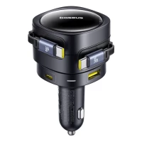 Ładowarka samochodowa Baseus Enjoyment Max 90W 2 x kabel USB-C + USB-A + USB-C - czarna, zdjęcie 2