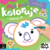 Maluch koloruje i nakleja z koalą. Gruby obrys - zdjęcie